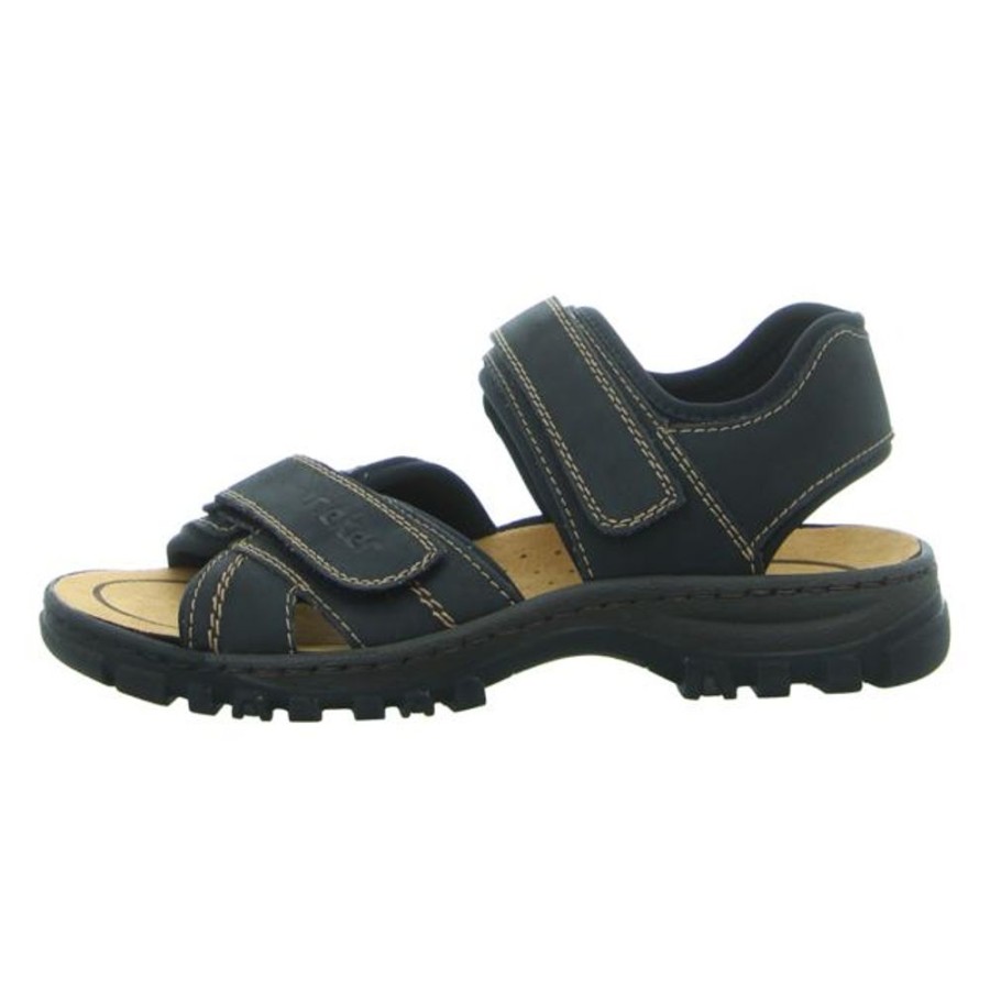 Herren Rieker Offene Schuhe | Rieker - Sandalen - Schwarz