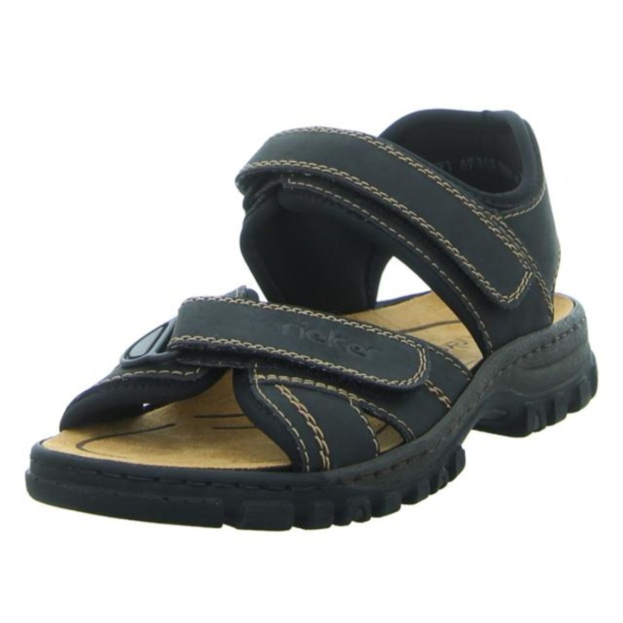 Herren Rieker Offene Schuhe | Rieker - Sandalen - Schwarz