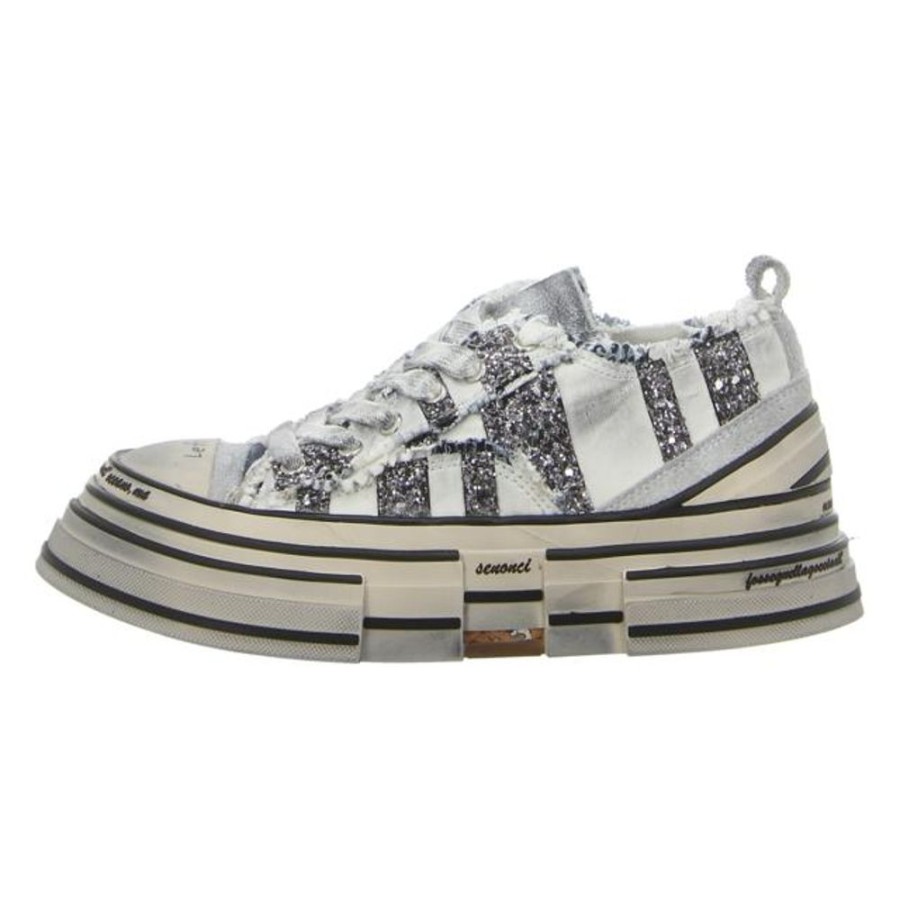 Damen Rebecca White Sneaker | Rebecca White - Sneaker - White+Glitter Grey