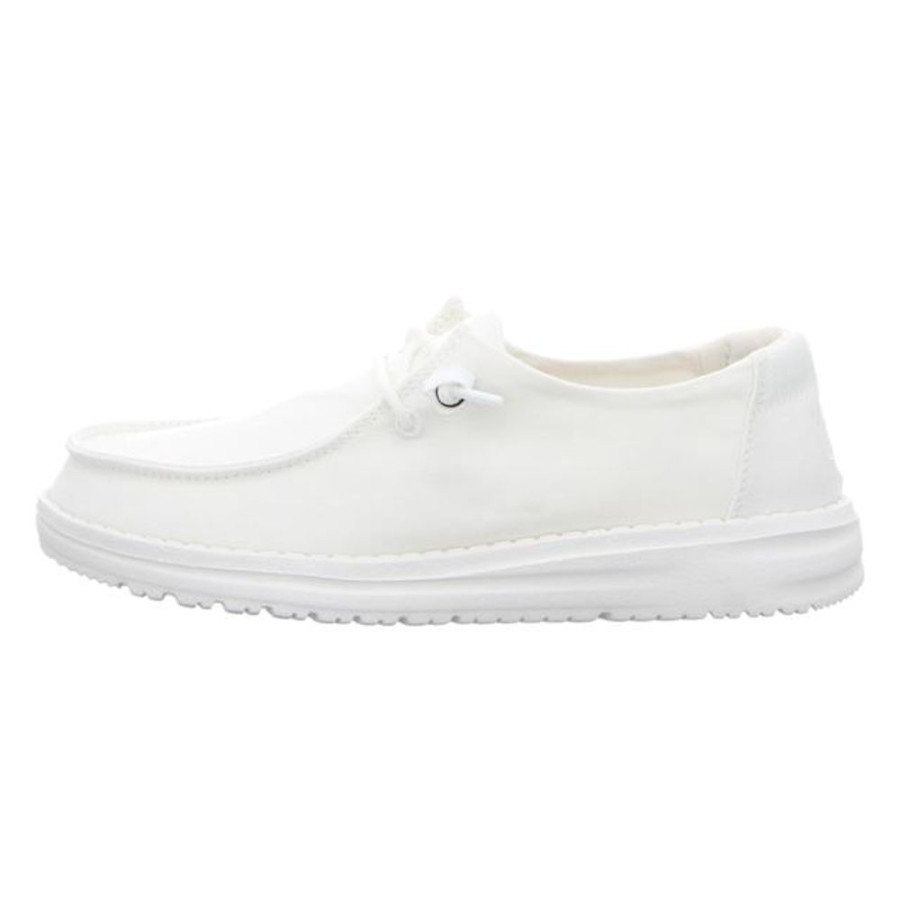 Damen Hey Dude Schnurschuhe | Hey Dude - Schnurschuhe - Wendy Slub Canvas - White