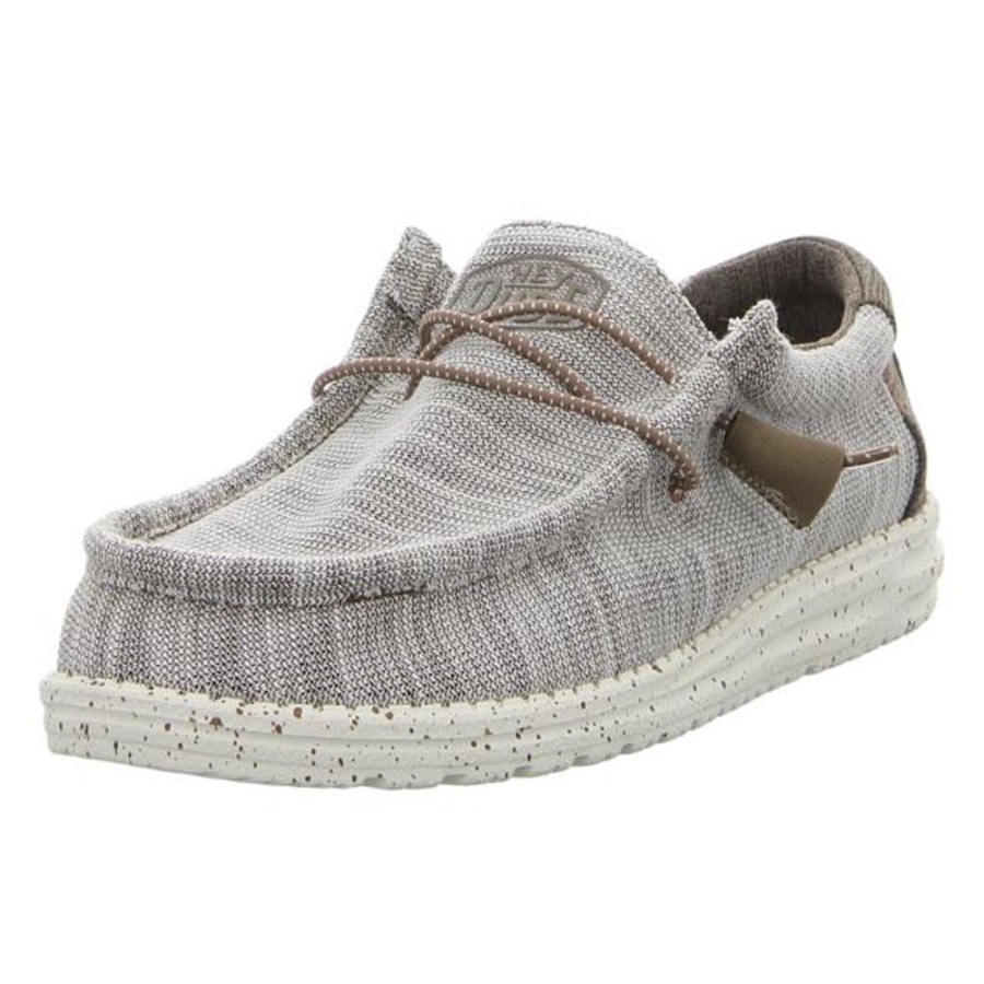 Herren Hey Dude Halbschuhe | Hey Dude - Schnurschuhe - Wally Stretch Mix - Limestone