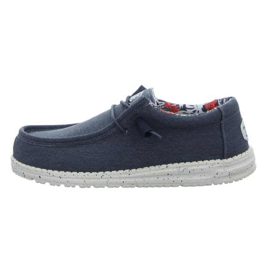 Herren Hey Dude Schnurschuhe | Hey Dude - Schnurschuhe - Wally Stretch Canvas - Blue