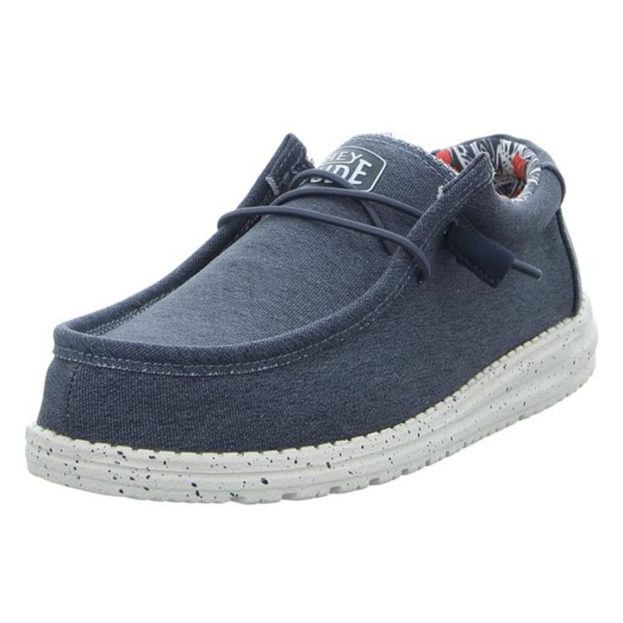 Herren Hey Dude Schnurschuhe | Hey Dude - Schnurschuhe - Wally Stretch Canvas - Blue