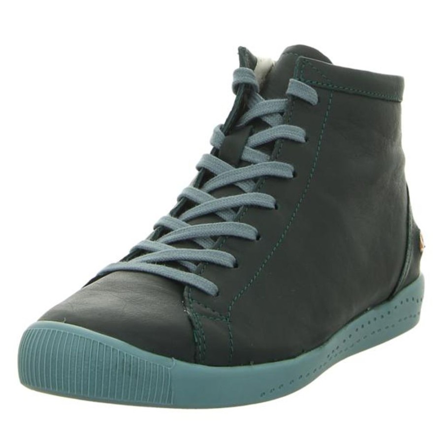 Damen Softinos Schnurschuhe | Softinos - Sneaker - Ibbi653Sof - Forest Green W/Babyblue Sole