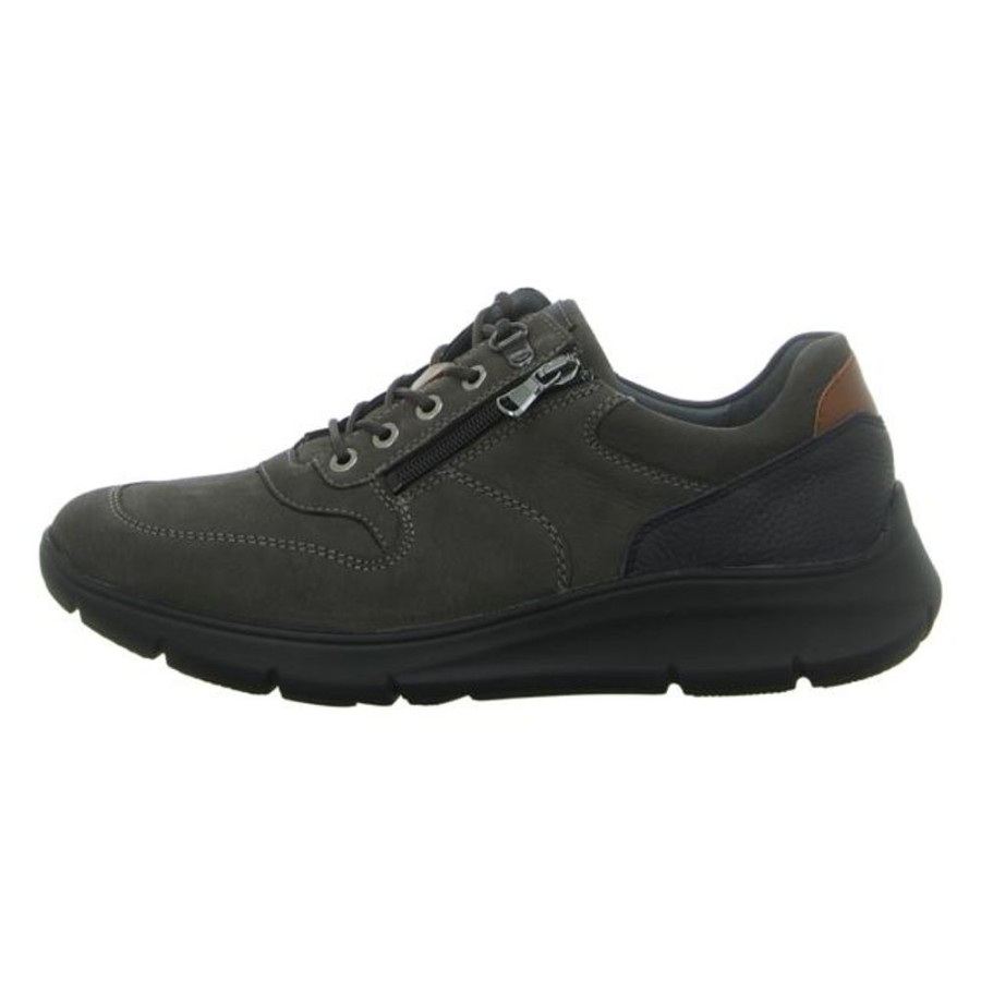 Herren Waldläufer Sneaker | Waldlaufer - Schnurschuhe - Haris - Carbon Tabak Ocean