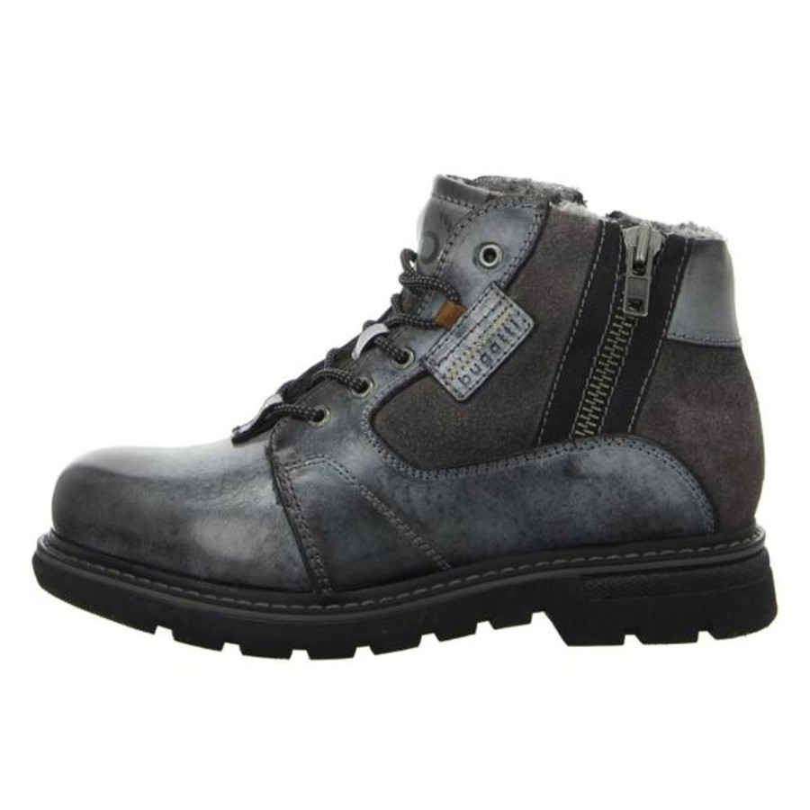 Herren Bugatti Stiefel | Bugatti - Stiefeletten - Scarus - Dark Grey/Dark Grey