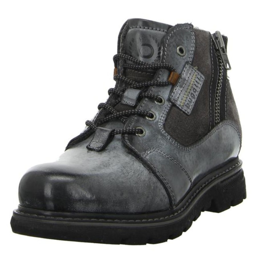 Herren Bugatti Stiefel | Bugatti - Stiefeletten - Scarus - Dark Grey/Dark Grey