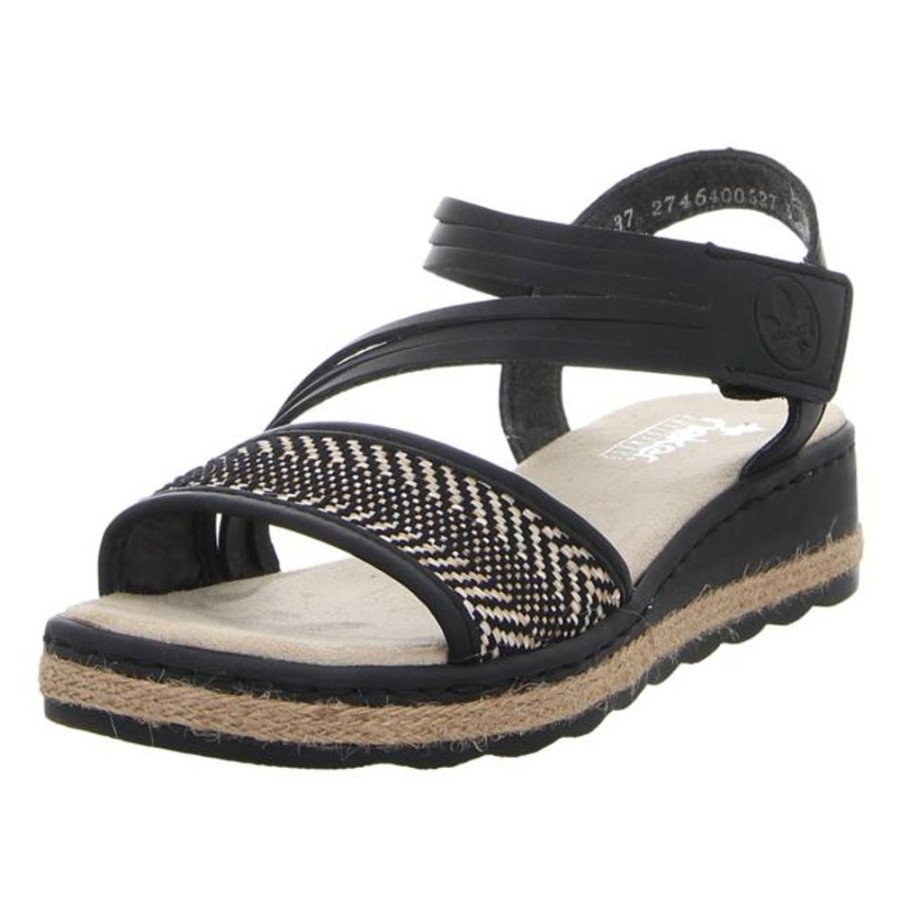 Damen Rieker Sandaletten | Rieker - Sandalen - Schwarz Kombi