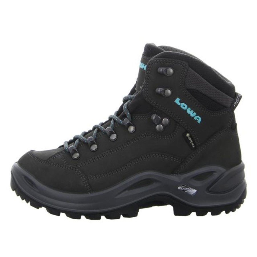 Damen Lowa Stiefeletten | Lowa - Outdoor-Schuhe - Renegade Gtx Mid Ws - Asphalt/Turkis