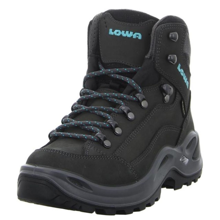 Damen Lowa Stiefeletten | Lowa - Outdoor-Schuhe - Renegade Gtx Mid Ws - Asphalt/Turkis