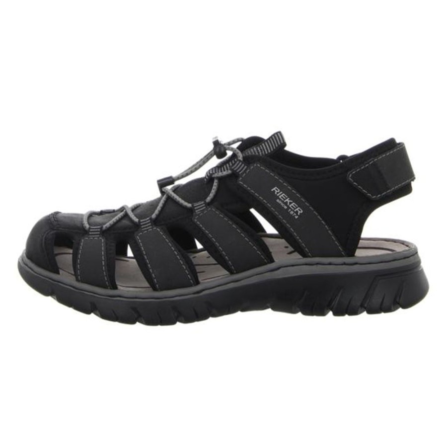 Herren Rieker Offene Schuhe | Rieker - Sandalen - Schwarz