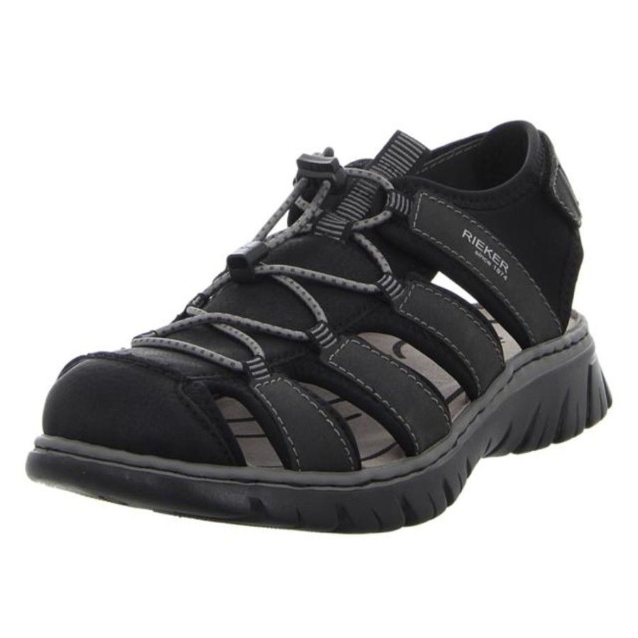 Herren Rieker Offene Schuhe | Rieker - Sandalen - Schwarz