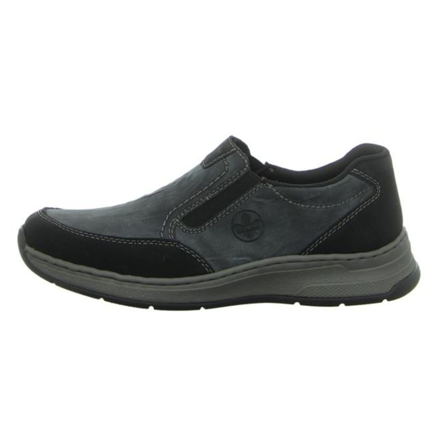 Herren Rieker Halbschuhe | Rieker - Slipper - Grau-Kombi