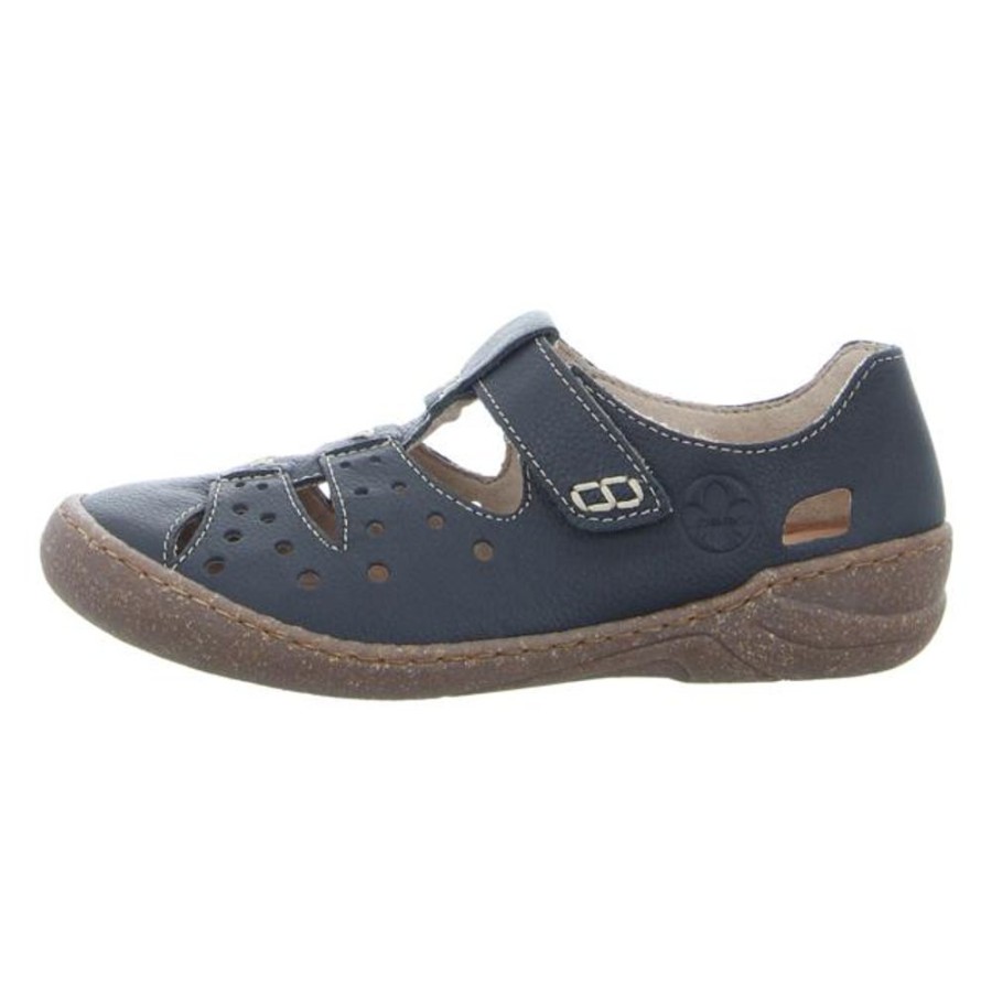 Damen Rieker Halbschuhe | Rieker - Slipper - Blau-Kombi