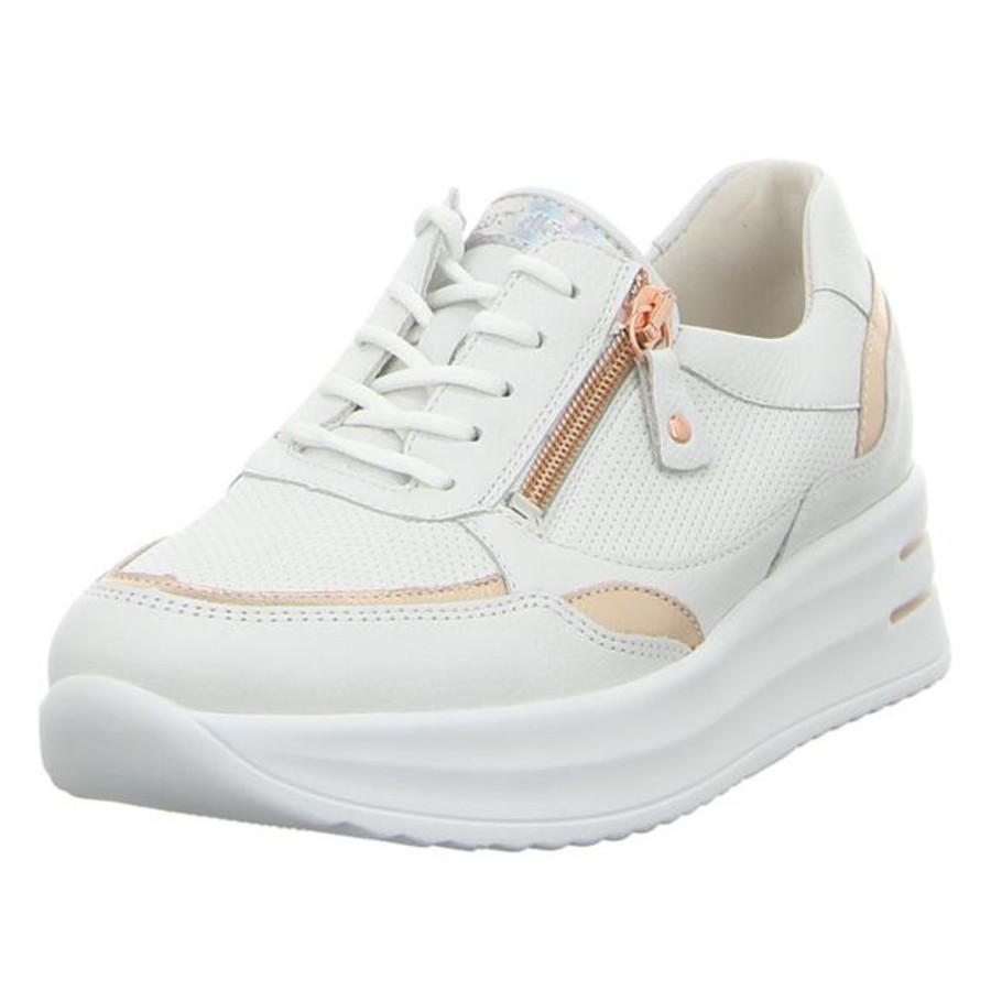 Damen Waldläufer Sneaker | Waldlaufer - Sneaker - H-Arianna - Weiss Rosegold Weiss