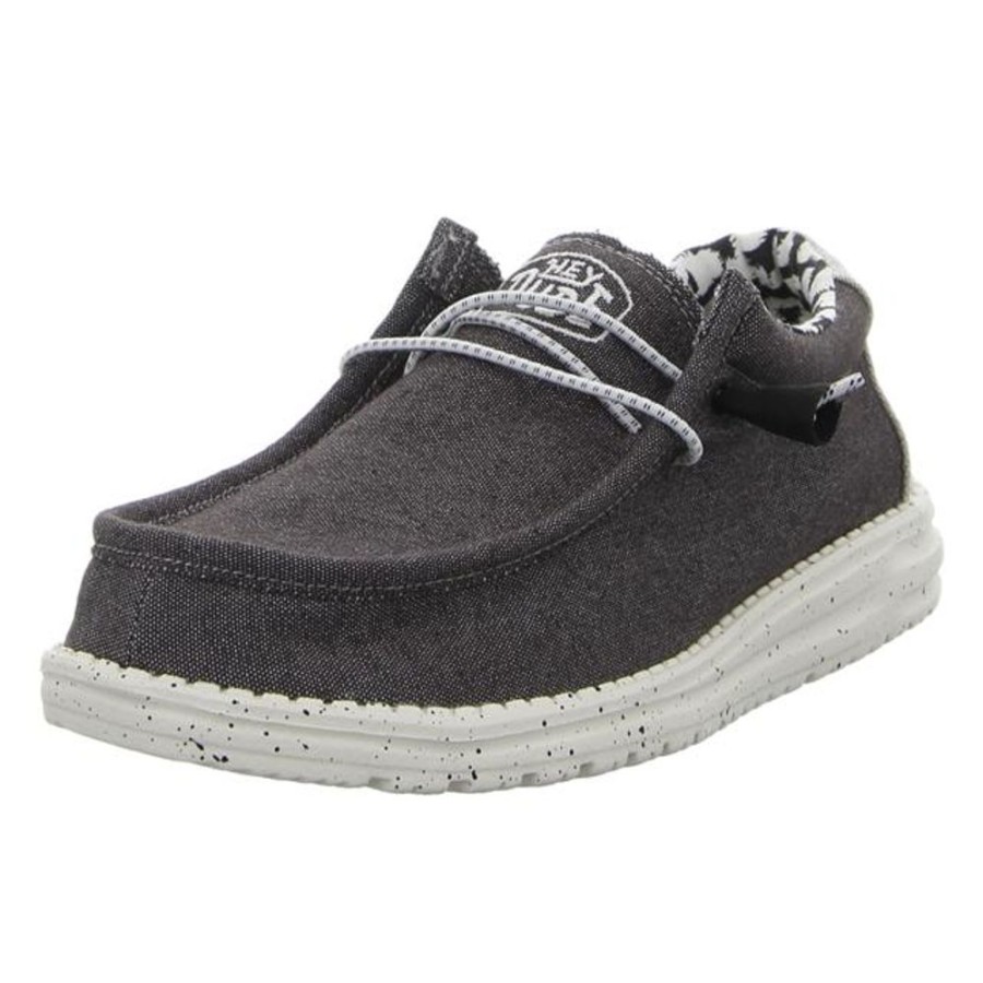 Herren Hey Dude Schnurschuhe | Hey Dude - Schnurschuhe - Wally Stretch Canvas - Opal Black