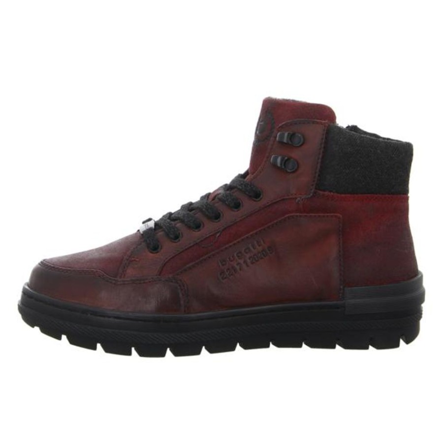 Herren Bugatti Stiefel | Bugatti - Stiefeletten - Tano Comfort - Dark Red / Dark Red