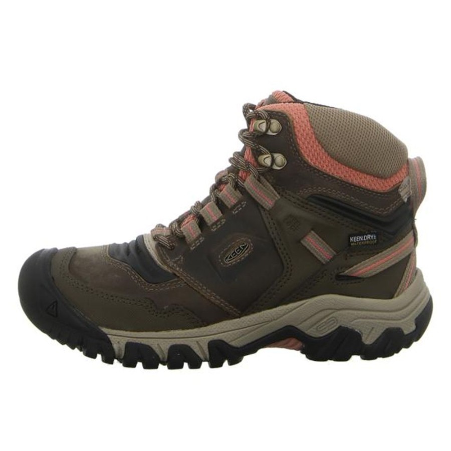 Damen Keen Outdoor Schuhe | Keen - Outdoor-Schuhe - Ridge Flex Mid Wp - Braun-Kombit