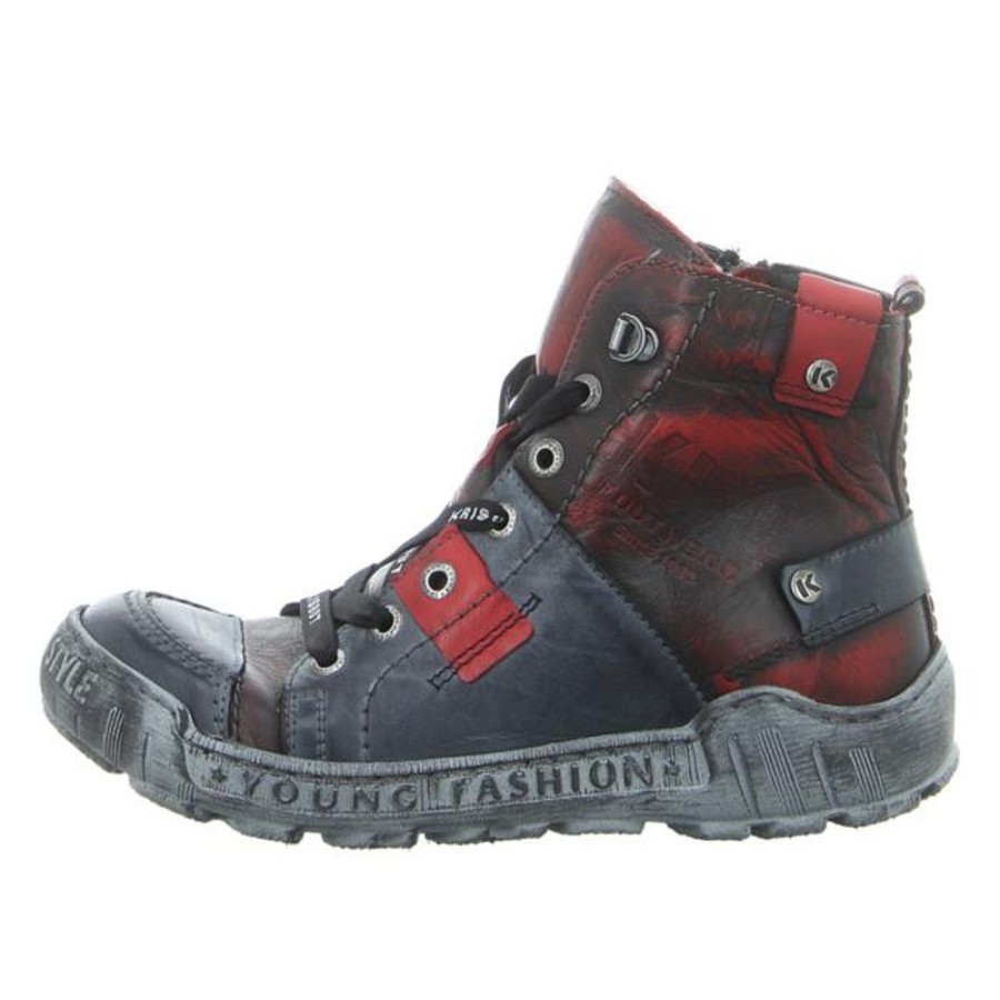 Damen Krisbut Stiefeletten | Krisbut - Stiefeletten - Rot-Kombi