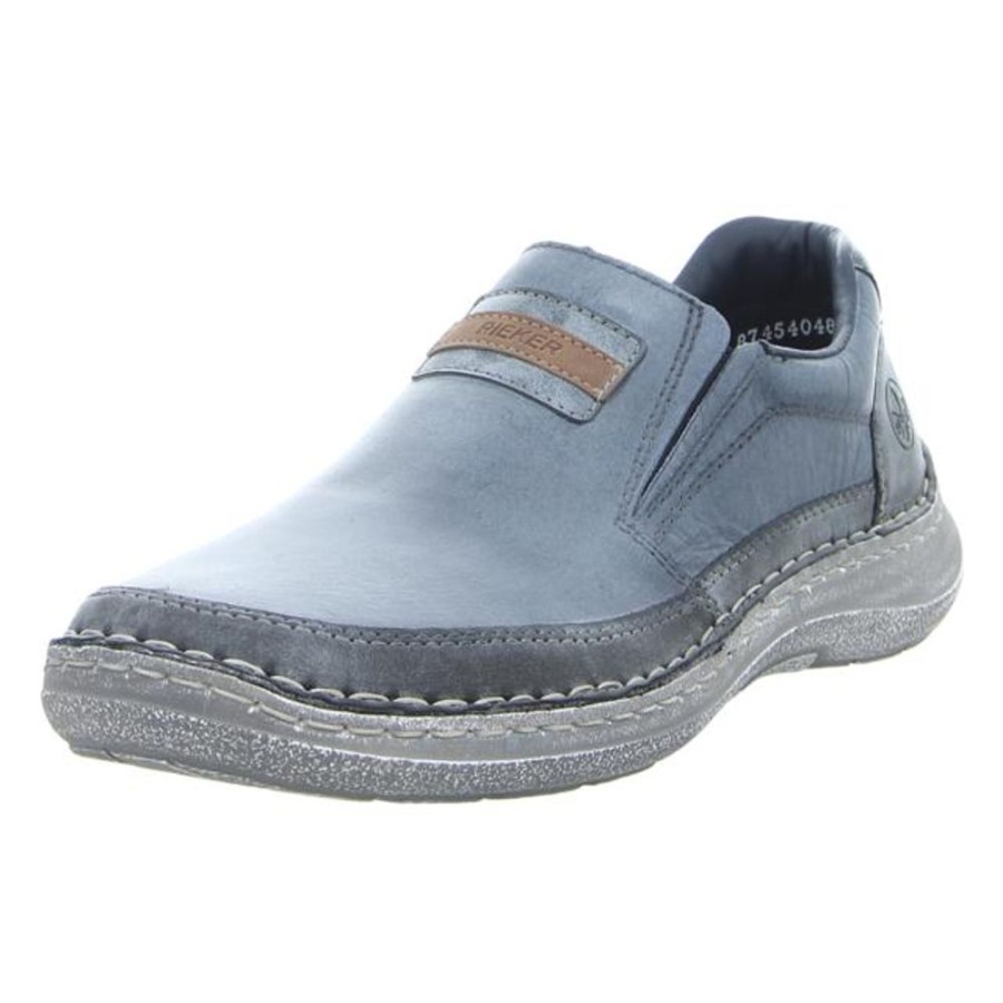 Herren Rieker Halbschuhe | Rieker - Slipper - Blau