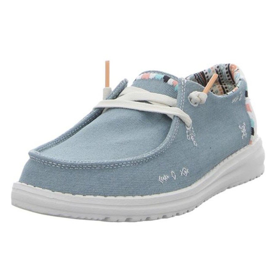 Damen Hey Dude Schnurschuhe | Hey Dude - Schnurschuhe - Wendy Boho - Light Denim