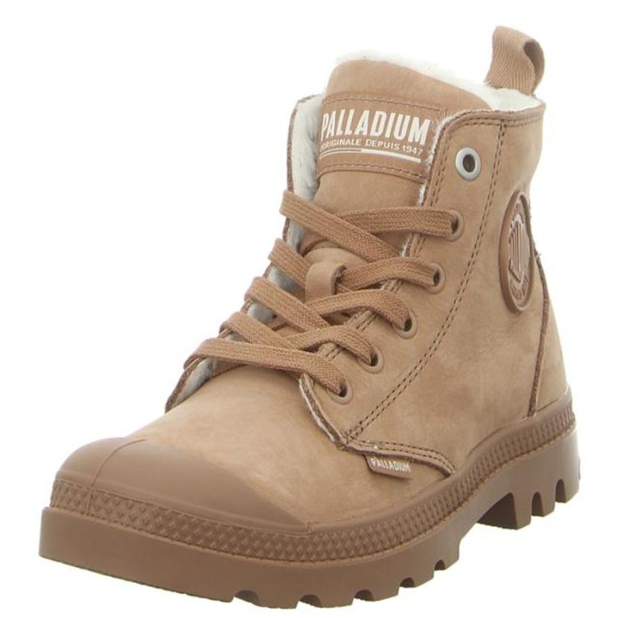 Damen Palladium Stiefeletten | Palladium - Schnurschuhe - Pampa Hi Zip Wl - Nude Brown