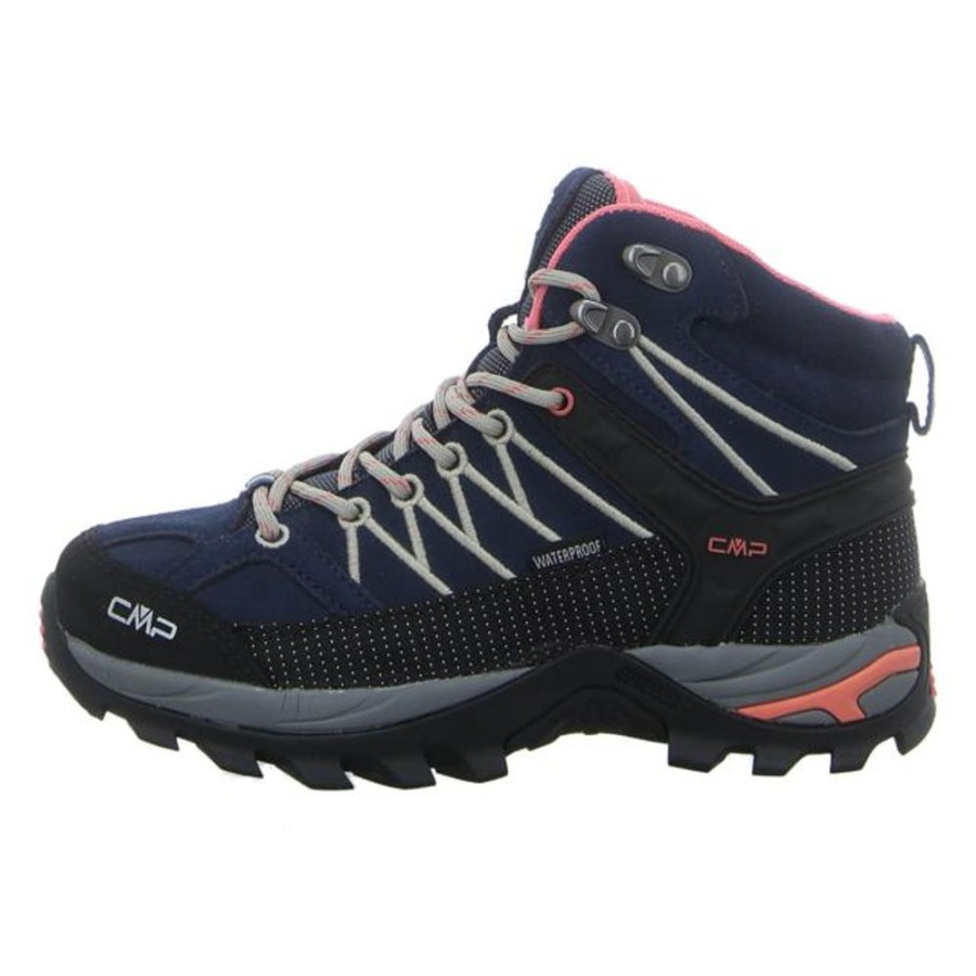 Damen CMP Outdoor Schuhe | Cmp - Outdoor-Schuhe - Rigel Mid - Blue-Corallo