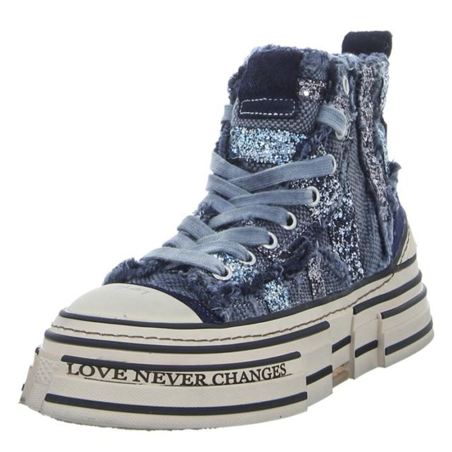 Damen Rebecca White Sneaker | Rebecca White - Sneaker - D&W Mix Glitter Navy