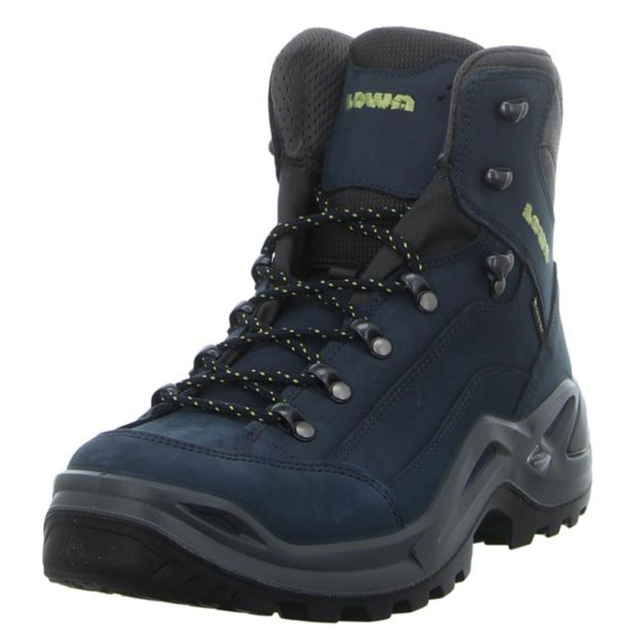 Herren Lowa Stiefel | Lowa - Outdoor-Schuhe - Renegade Gtx Mid - Dunkelblau/Limone