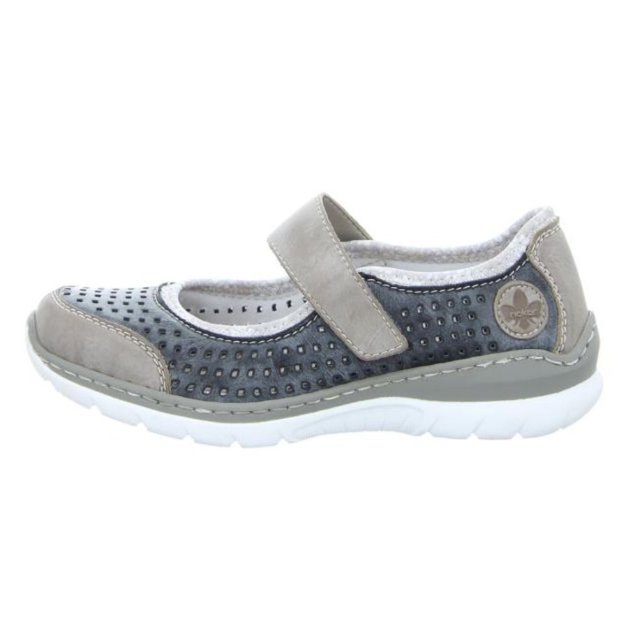 Damen Rieker Halbschuhe | Rieker - Slipper - Blau-Kombi