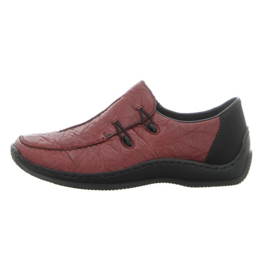 Damen Rieker Halbschuhe | Rieker - Slipper - Rot-Kombi