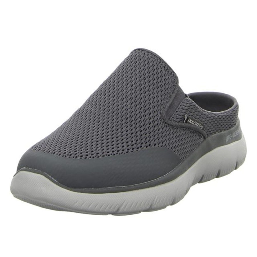 Herren Skechers Offene Schuhe | Skechers - Pantoletten - Summits - Grau-Kombi