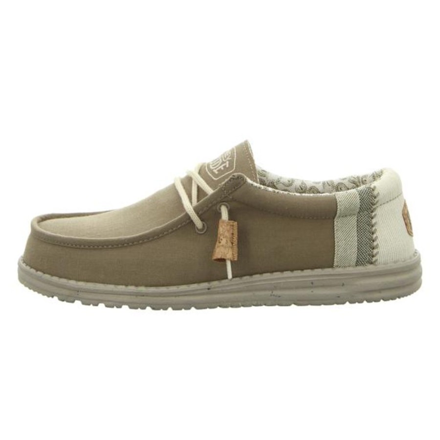 Herren Hey Dude Schnurschuhe | Hey Dude - Schnurschuhe - Wally Linen Natural - Mows