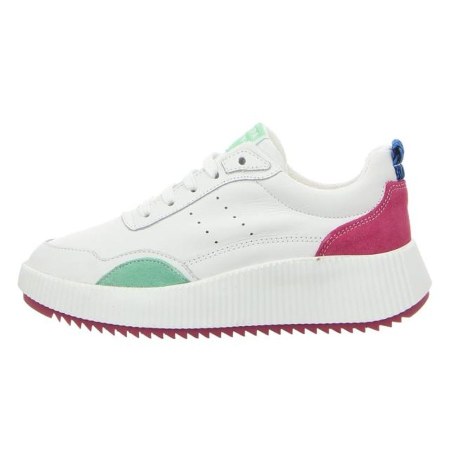 Damen ONLINE SHOES Sneaker | Online Shoes - Sneaker - Chavi - White/Green/Fuchsia