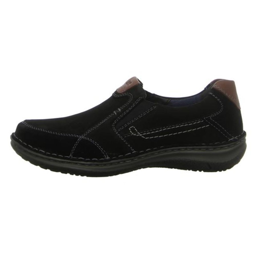 Herren Josef Seibel Halbschuhe | Josef Seibel - Slipper - Anvers 63 - Schwarz-Kombi