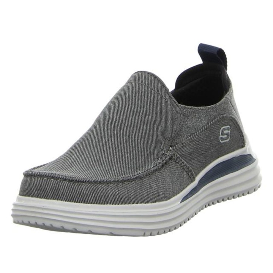 Herren Skechers Halbschuhe | Skechers - Slipper - Proven-Evers - Charcoal