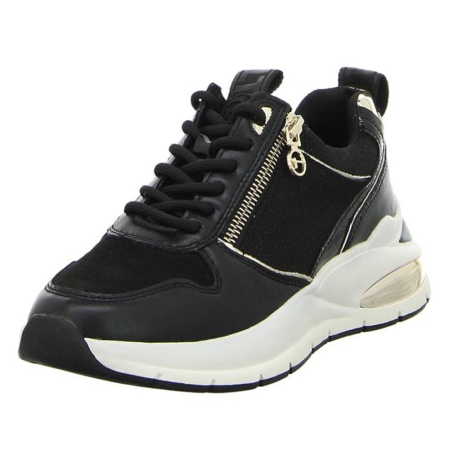 Damen Tamaris Schnurschuhe | Tamaris - Sneaker - Black/Gold