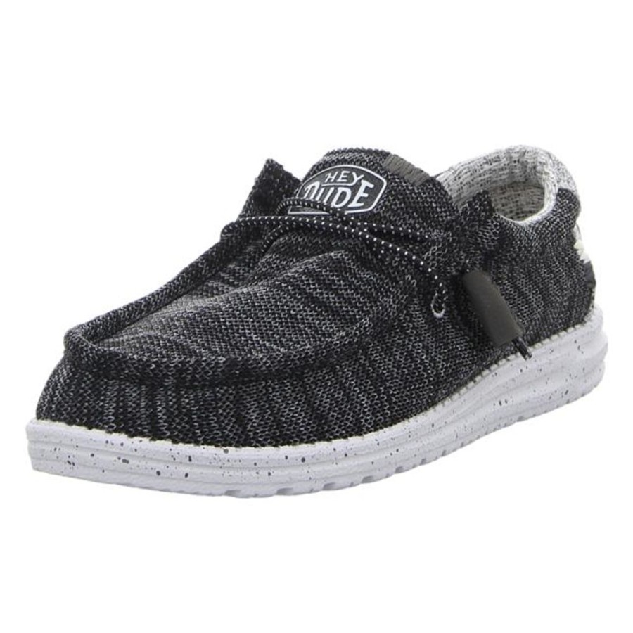 Herren Hey Dude Schnurschuhe | Hey Dude - Schnurschuhe - Wally Stretch Mix - Meteorite