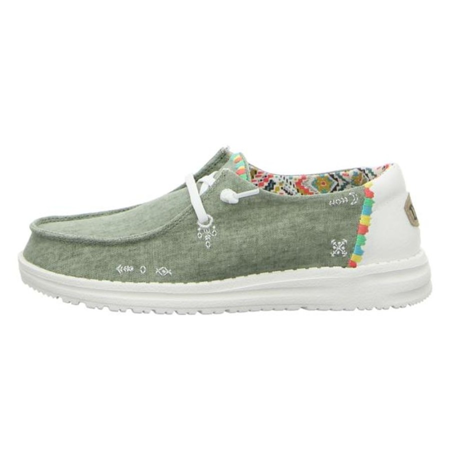 Damen Hey Dude Schnurschuhe | Hey Dude - Schnurschuhe - Wendy Boho - Olive