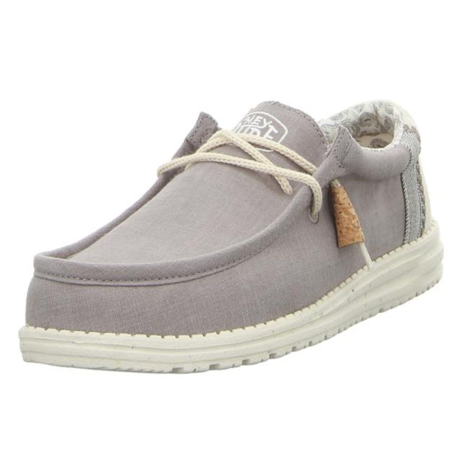 Herren Hey Dude Schnurschuhe | Hey Dude - Schnurschuhe - Wally Break Stitch - Grey