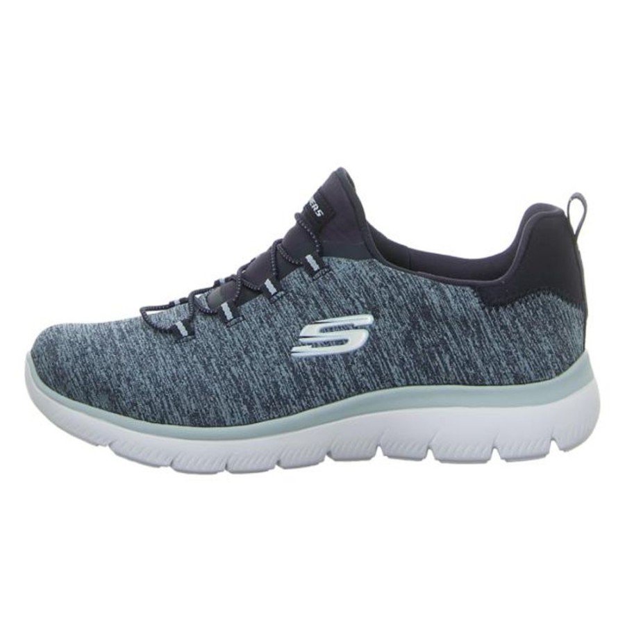 Damen Skechers Halbschuhe | Skechers - Slipper - Summits-Quick Getaway - Navy Light Blue