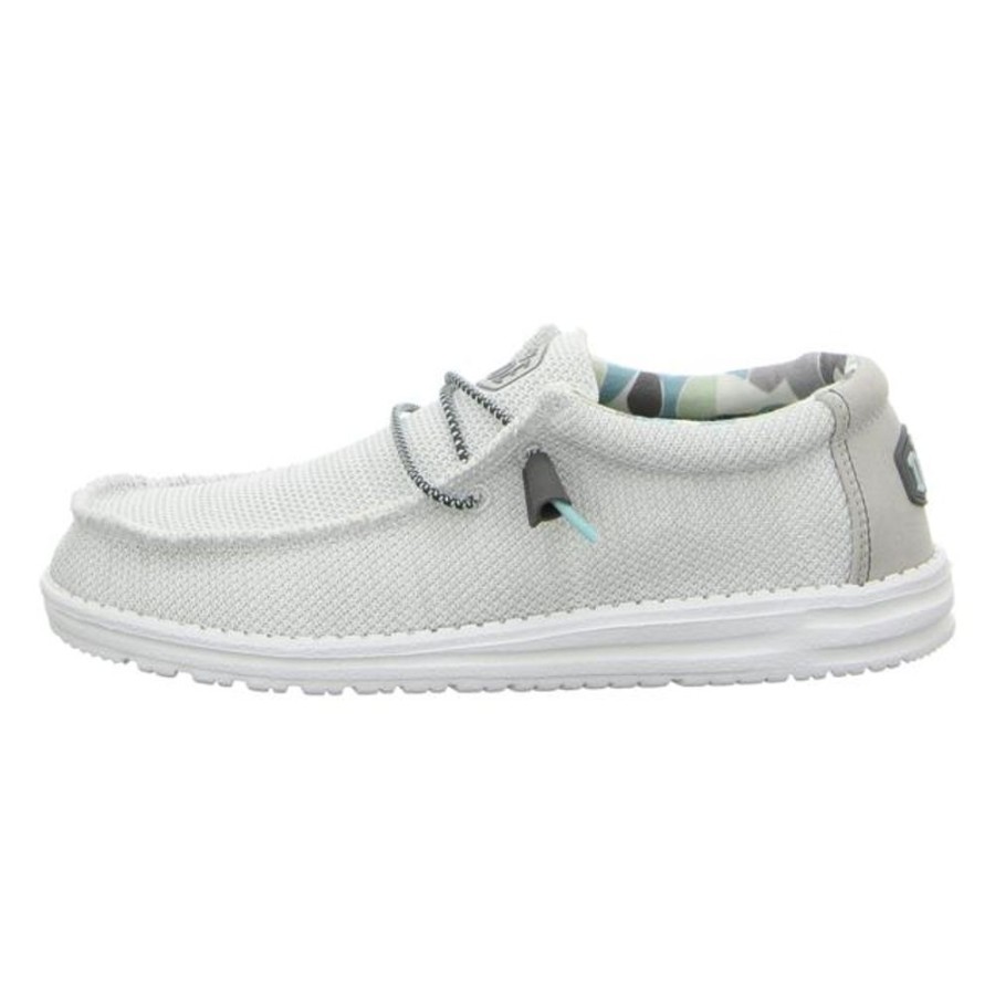 Herren Hey Dude Halbschuhe | Hey Dude - Slipper - Wally Sox Triple Needle - Star White