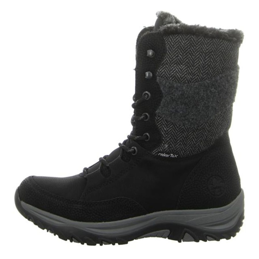 Damen Rieker Stiefel | Rieker - Stiefeletten - Schwarz Kombi