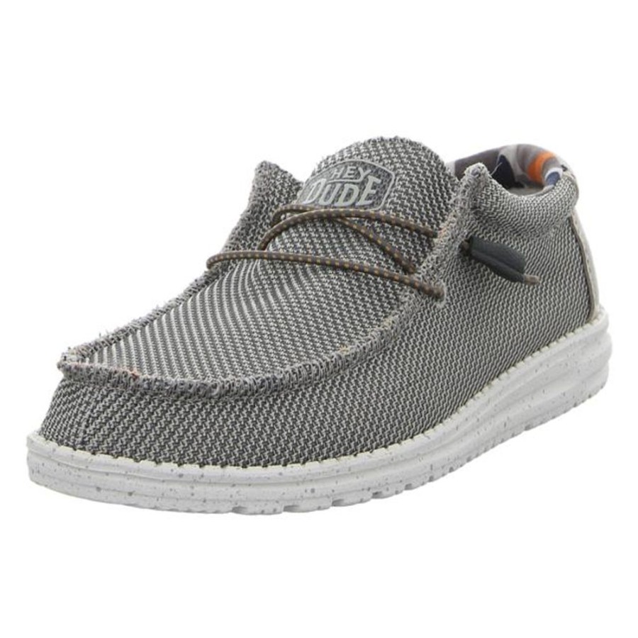 Herren Hey Dude Schnurschuhe | Hey Dude - Schnurschuhe - Wally Sox Stitch - Asphalt